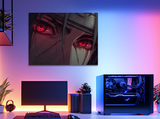 Quadro con lo sguardo di Itachi, stampa montata su legno senza cornice, collezione Eyes in tiratura limitata