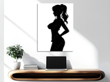 Quadro con silhouette di Nami, montato su legno senza cornice, collezione Potere d’Ombra in edizione limitata