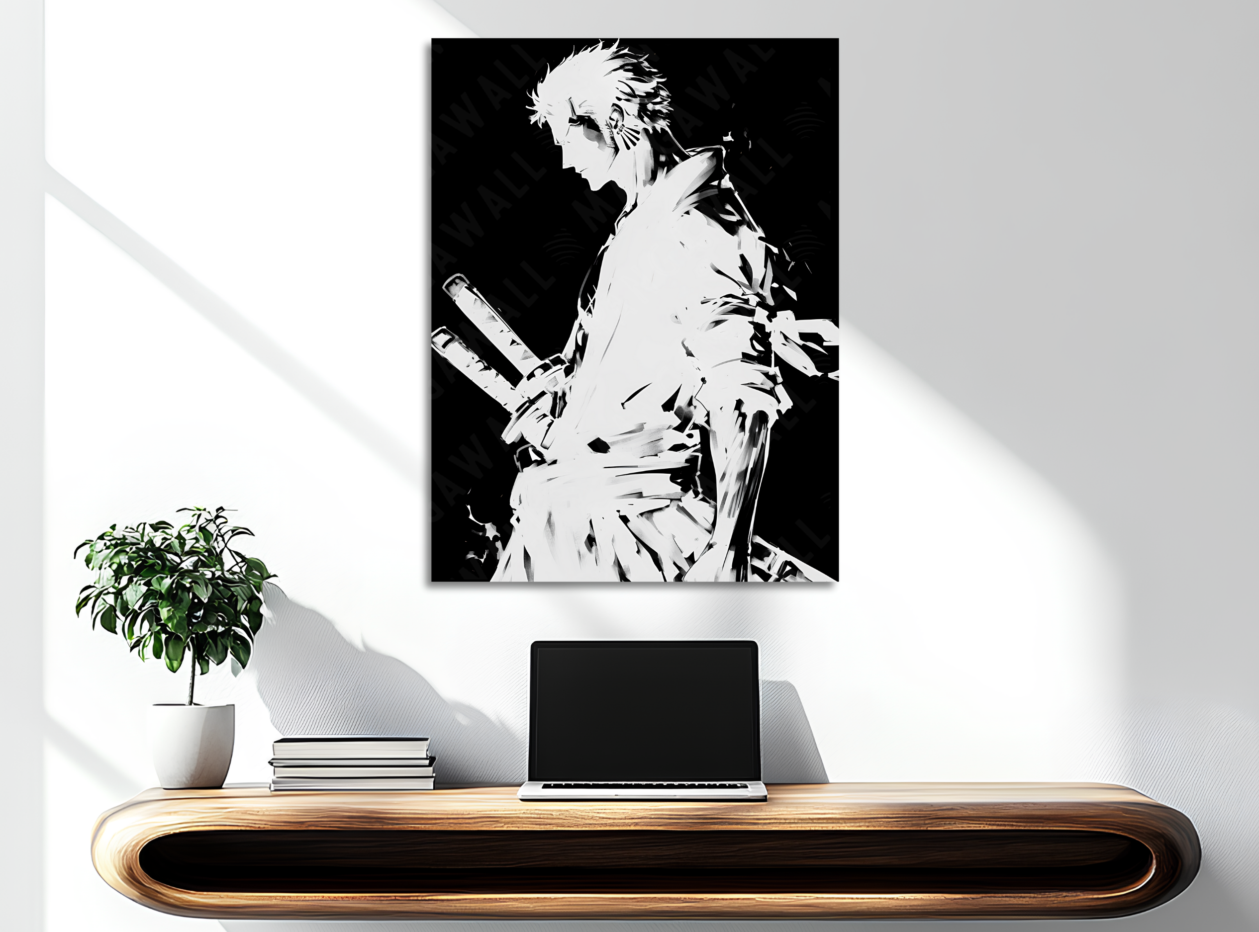 Quadro con silhouette di Zoro, montato su legno senza cornice, collezione Potere d’Ombra in edizione limitata