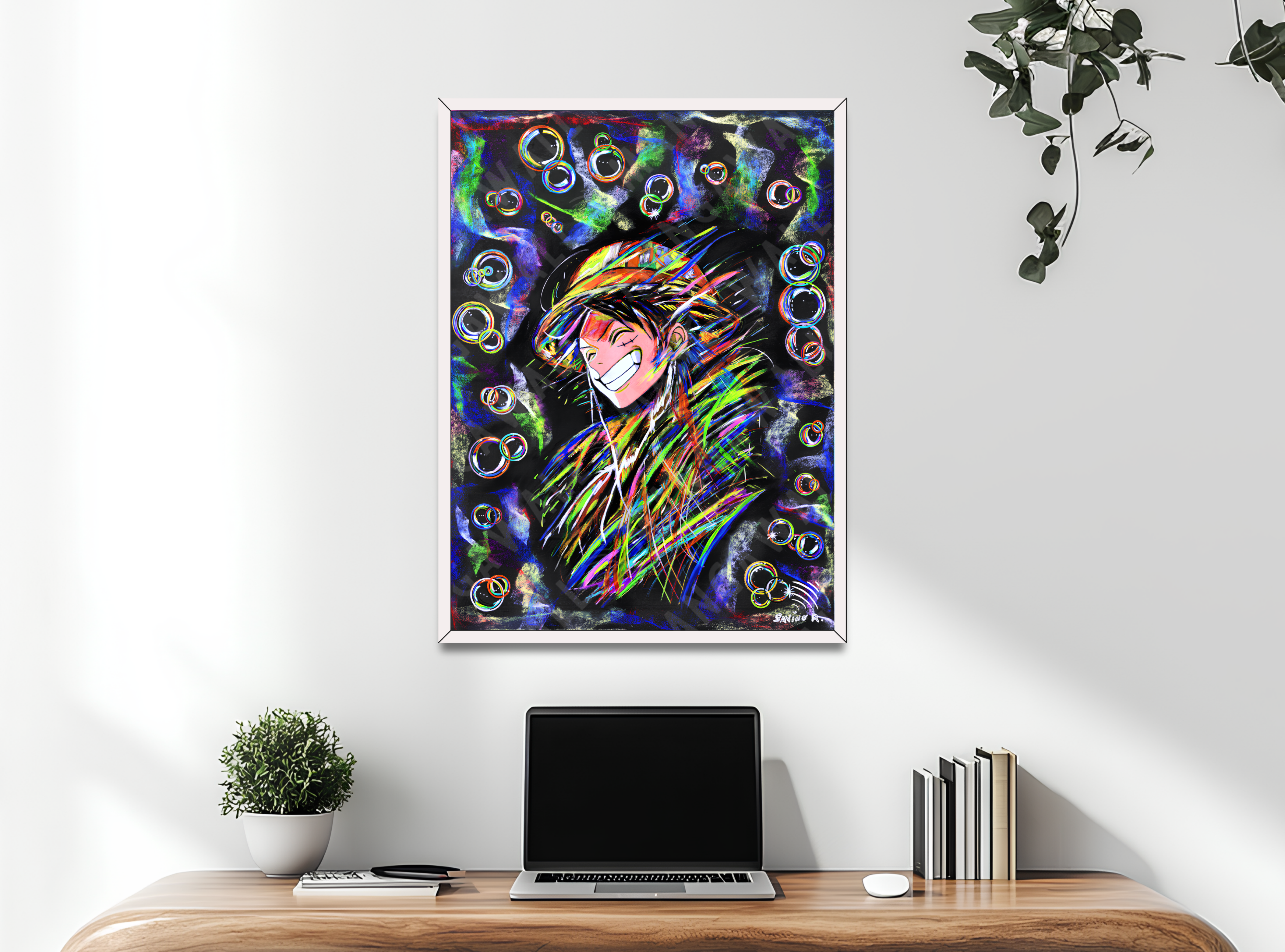 LUFFY - BOLLE DI LIBERTÀ - DIPINTO A MANO