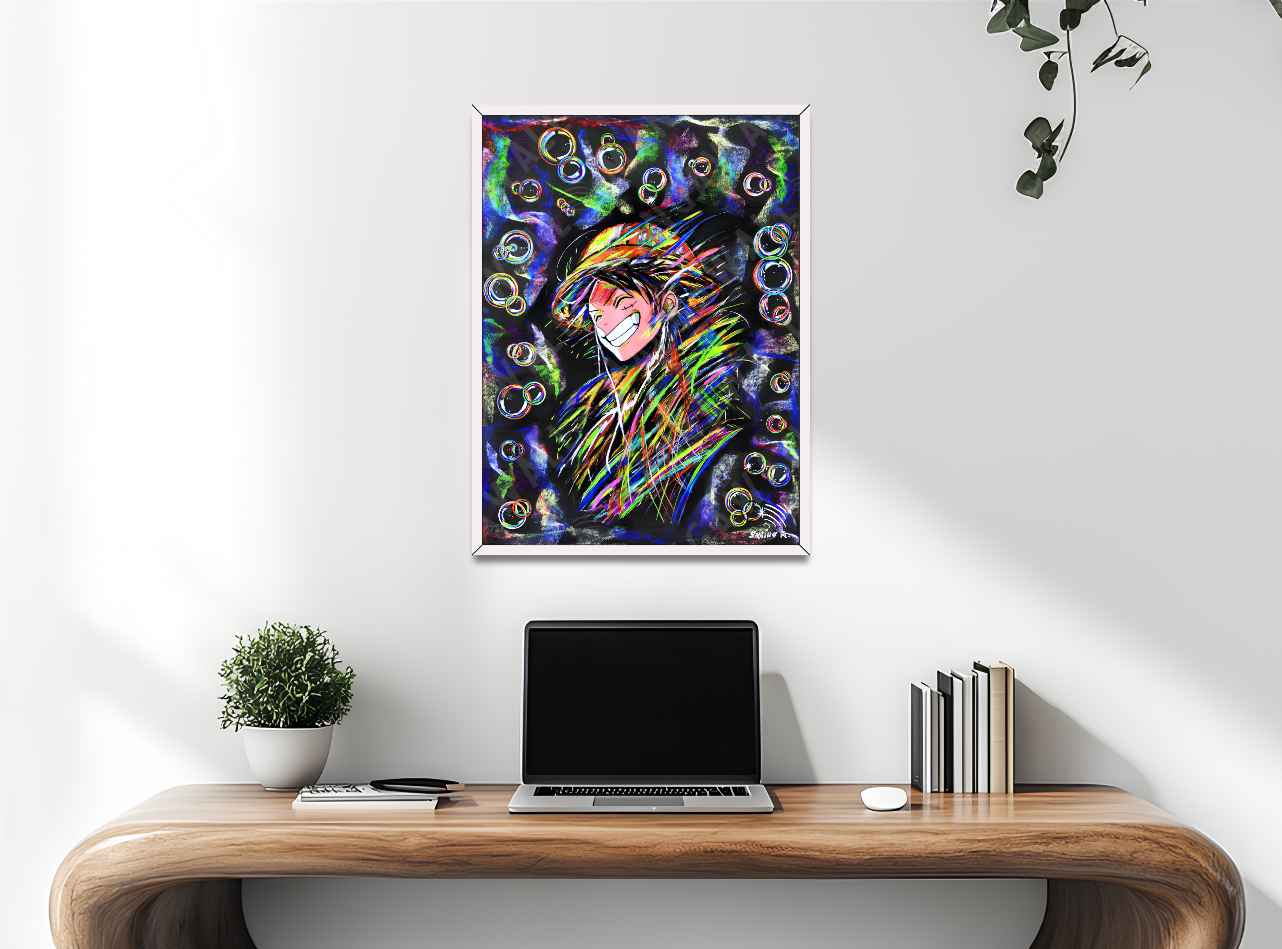 LUFFY - BOLLE DI LIBERTÀ - DIPINTO A MANO