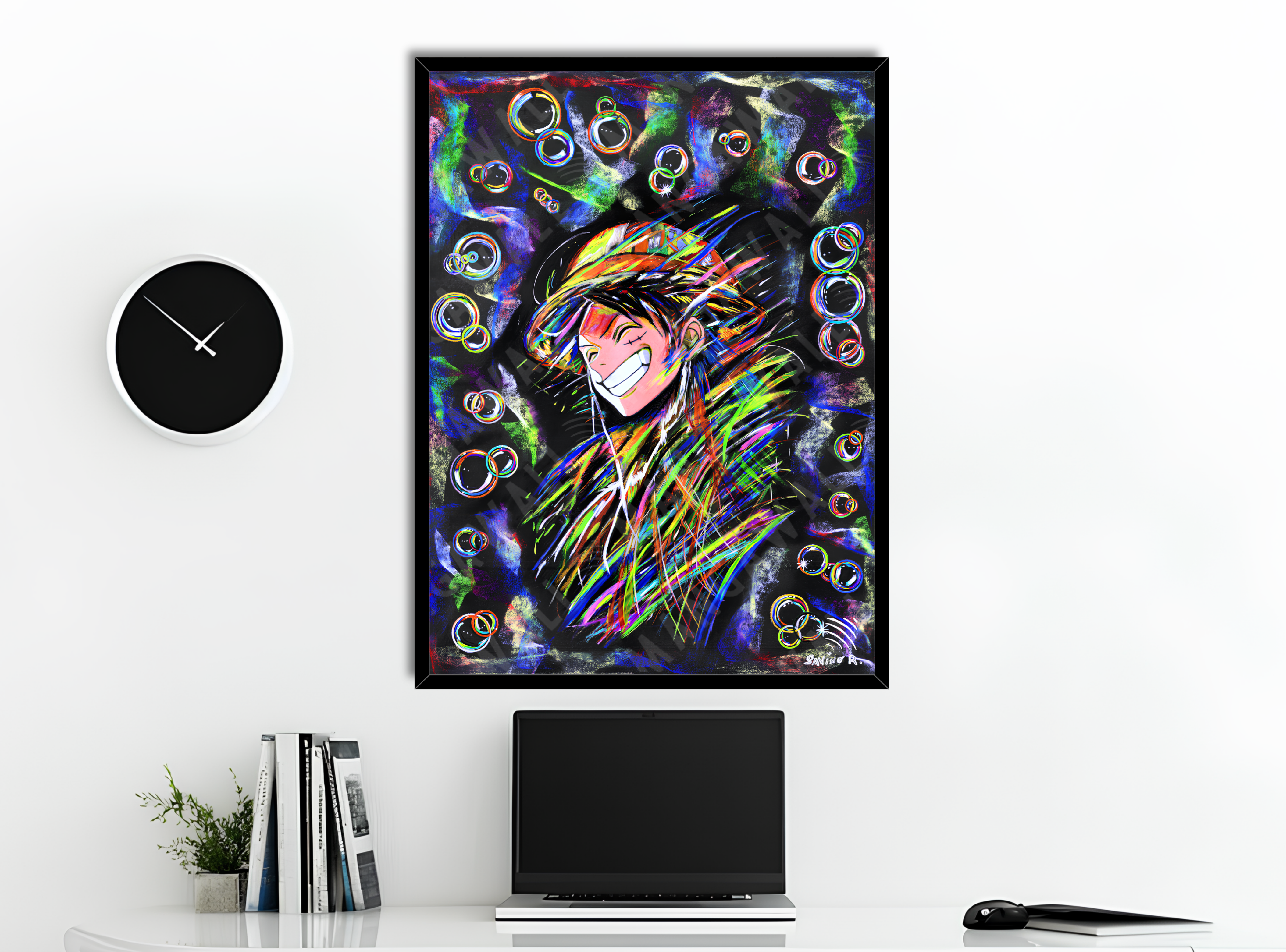 LUFFY - BOLLE DI LIBERTÀ - DIPINTO A MANO