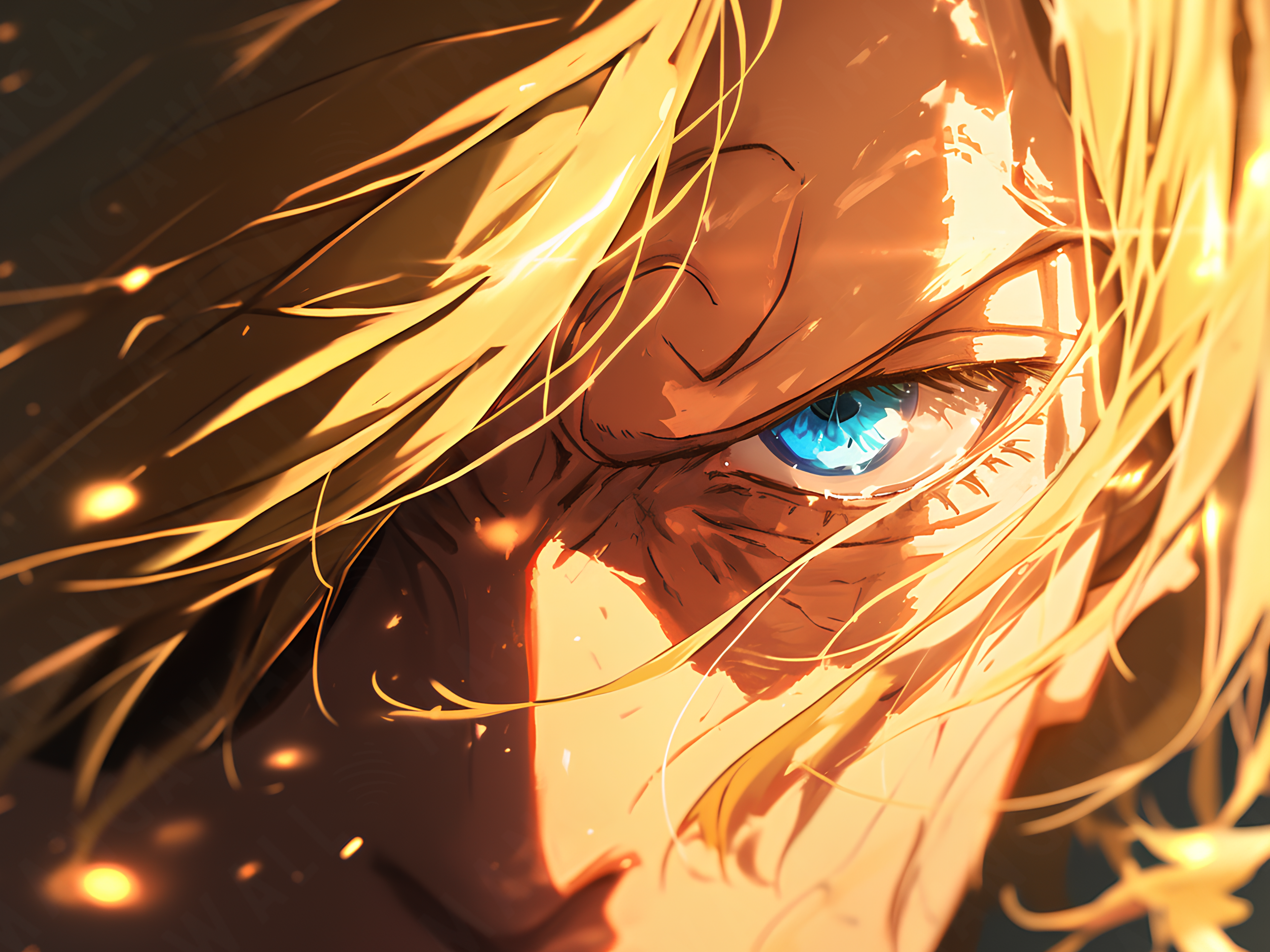 Stampa artistica dello sguardo di Sanji da One Piece, su carta artigianale prodotta a mano, montata su legno, edizione limitata con frase poetica scritta a mano sul retro