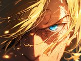 Stampa artistica dello sguardo di Sanji da One Piece, su carta artigianale prodotta a mano, montata su legno, edizione limitata con frase poetica scritta a mano sul retro